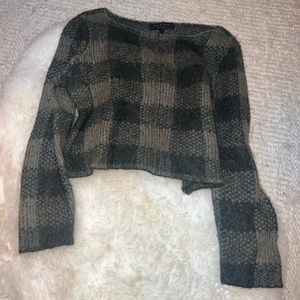 Ray & Bone M green checkered sweater